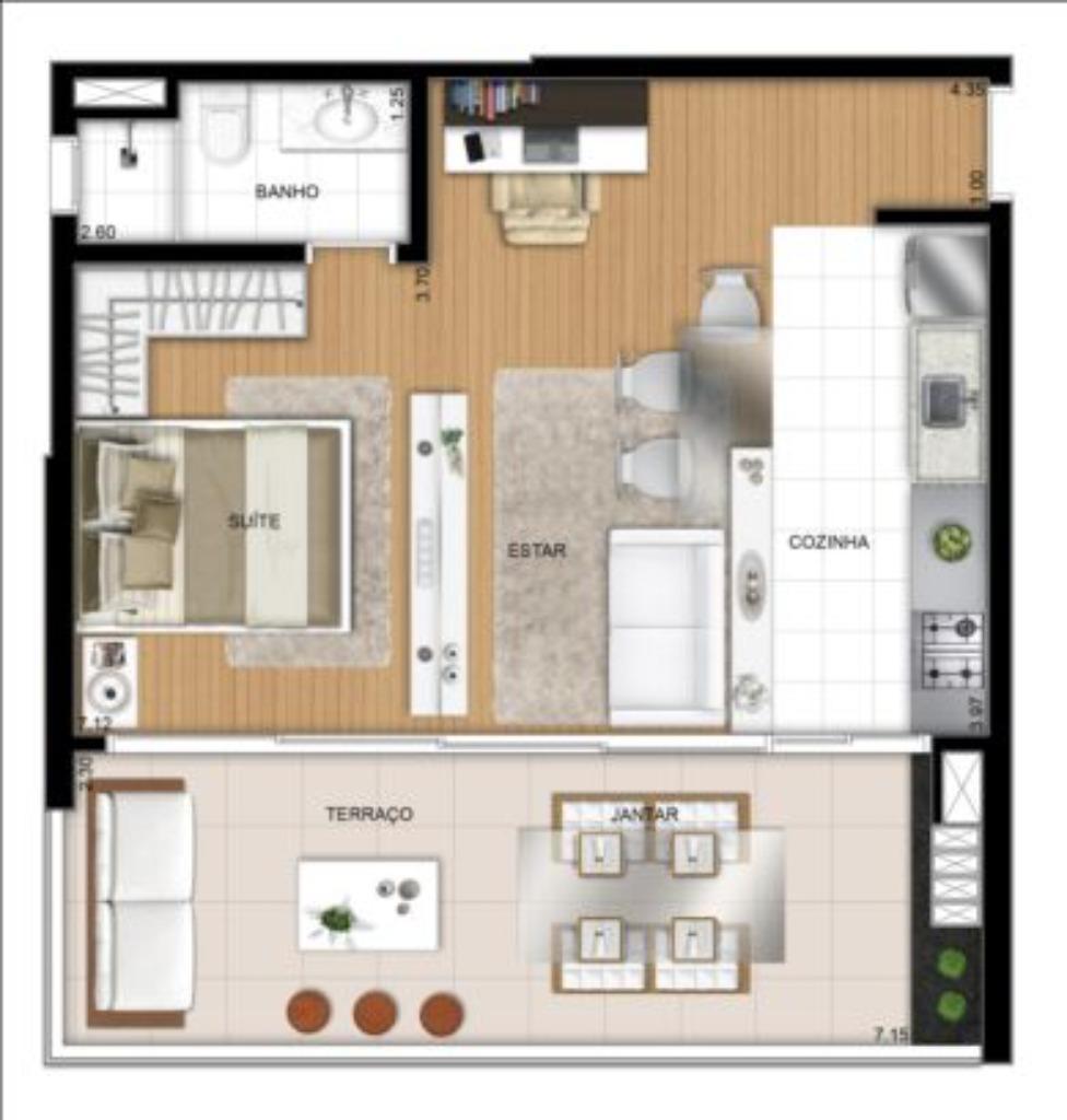 PINHEIROS 58m² / 1 SUÍTE / LAVABO / TERRAÇO / AR COND / 2 VAGAS / LAZER COMPLETO