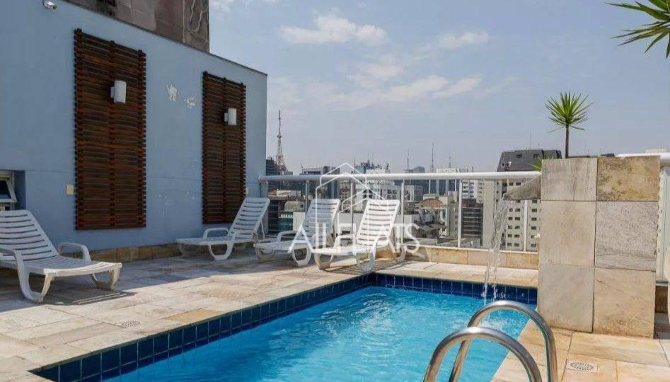 Flat com 1 dormitório, 40 m² – venda por R$ 691.000,00 ou aluguel por R$ 5.000,00/mês – Jardins – Sã
