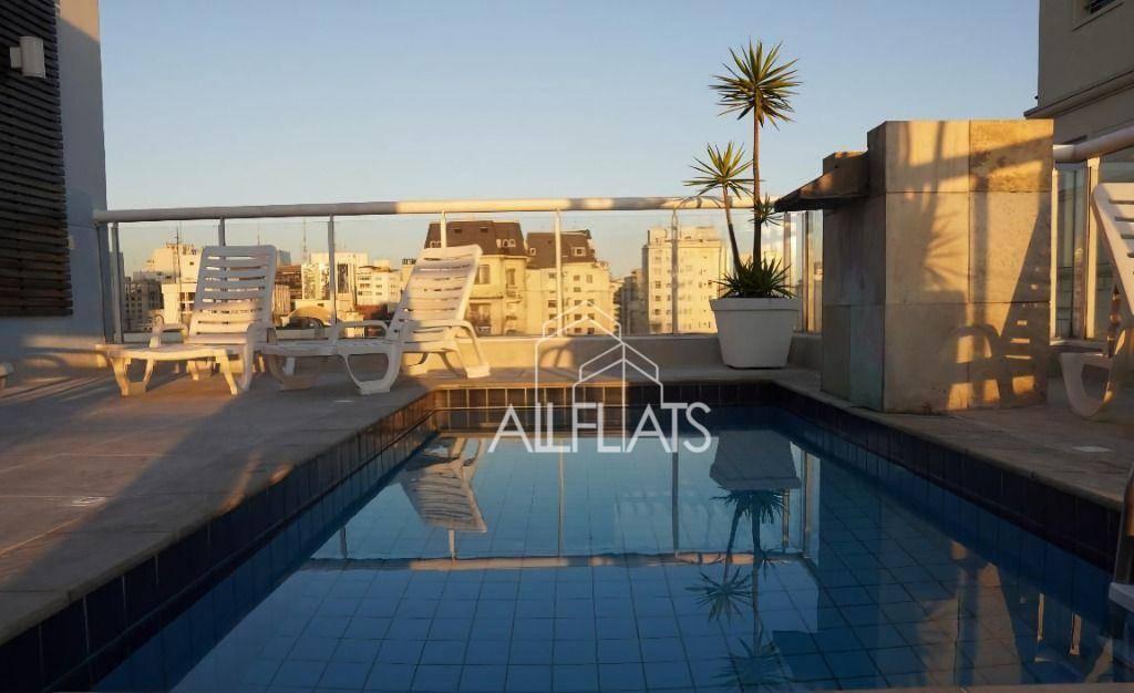 Flat com 1 dormitório, 40 m² – venda por R$ 691.000,00 ou aluguel por R$ 5.000,00/mês – Jardins – Sã