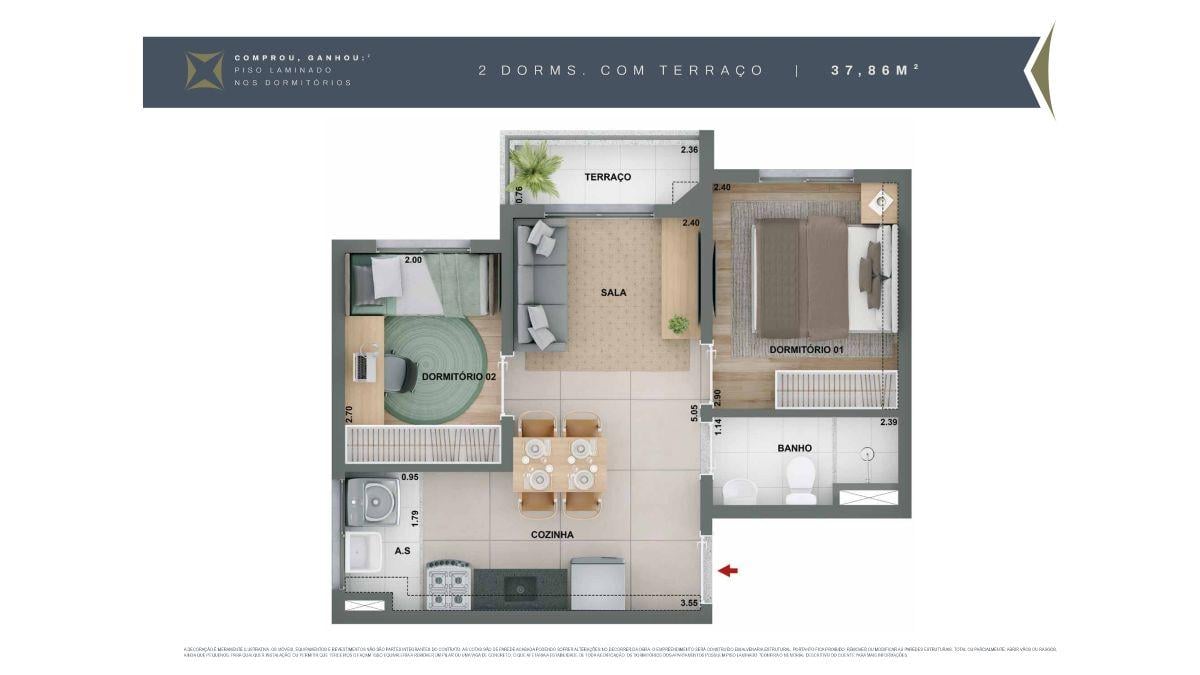 Merito Lapa-Aptos 2 Dorms | 32 a 37 m² | Opções C/Sacada ,Lazer Completo . Entrada facilitada