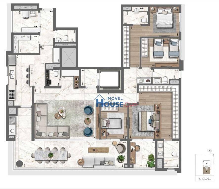 Le Jardin Pinheiros | Apartamento com 4 Quartos sendo 2 Suítes à Venda em Pinheiros, 212m²