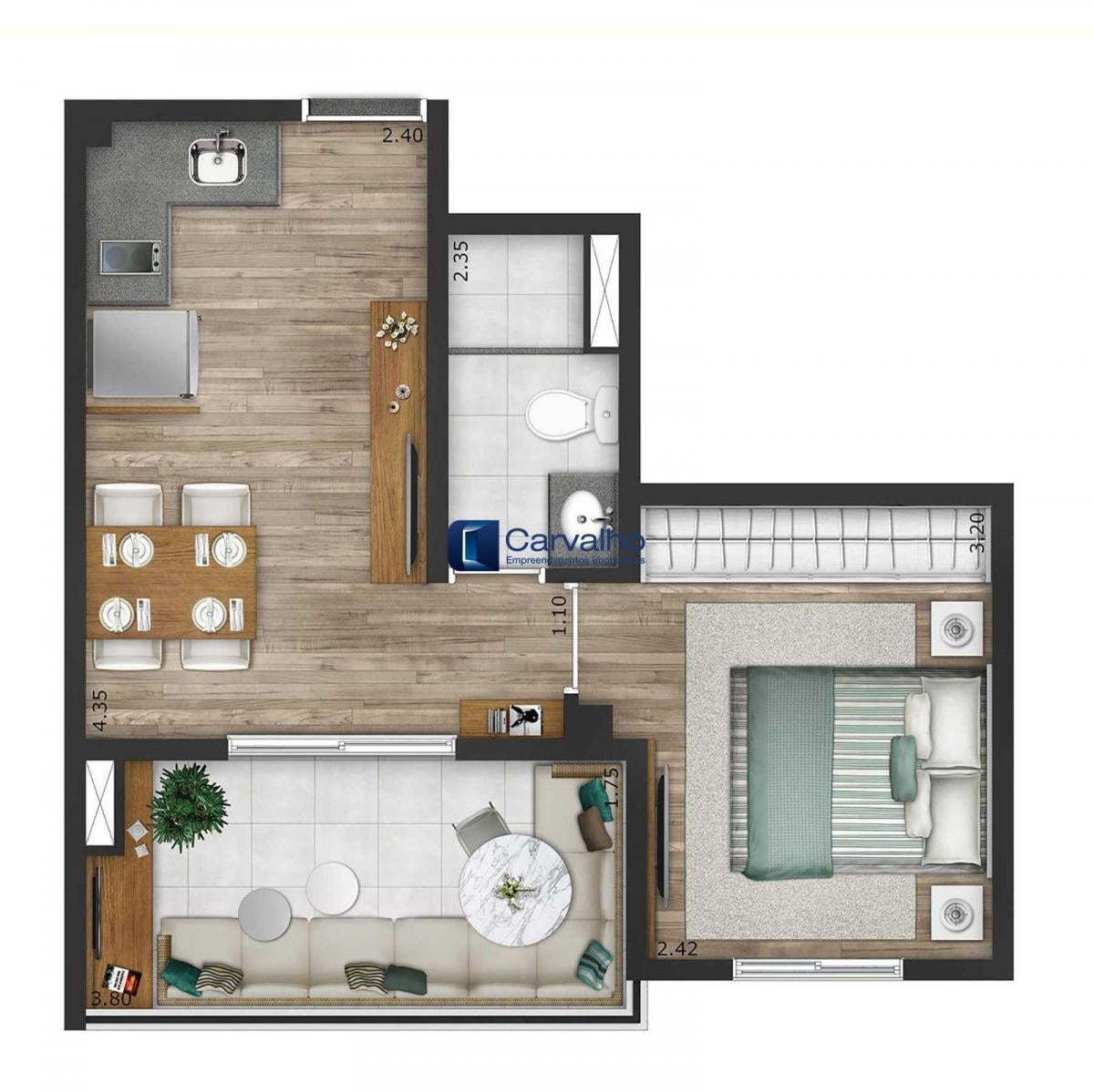Studio mobiliado 36m² com vaga no You Go Vila Mariana