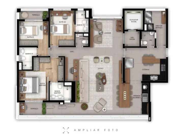 Apartamento com 3 quartos à venda em Vila Olímpia – SP