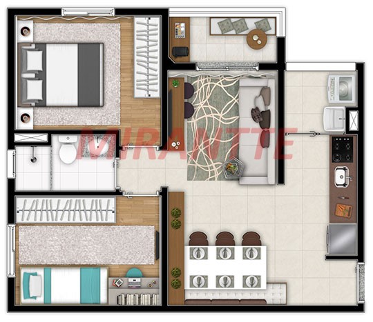 Apartamento de 48m² com 2 quartos em Jardim Cidade Pirituba