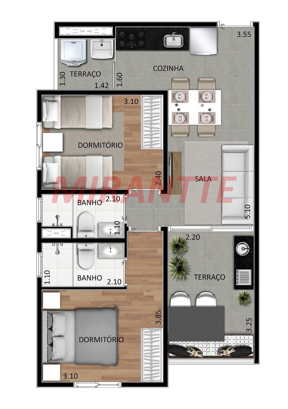 Apartamento de 104m² com 2 quartos em Vila Maria