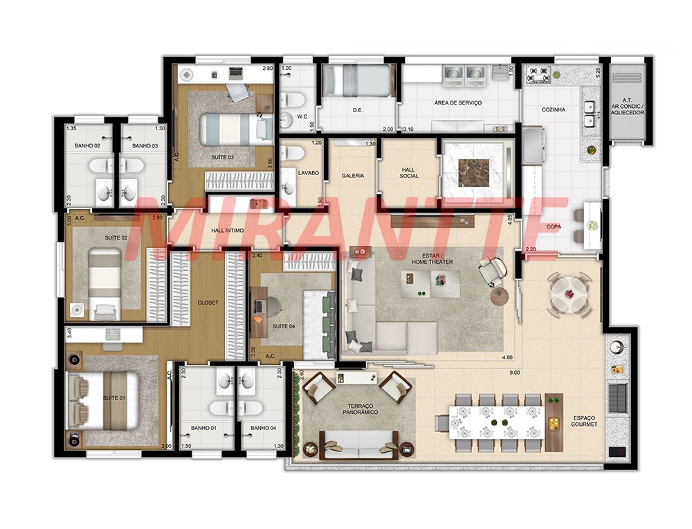 Apartamento com 3 quartos em Vila Romana