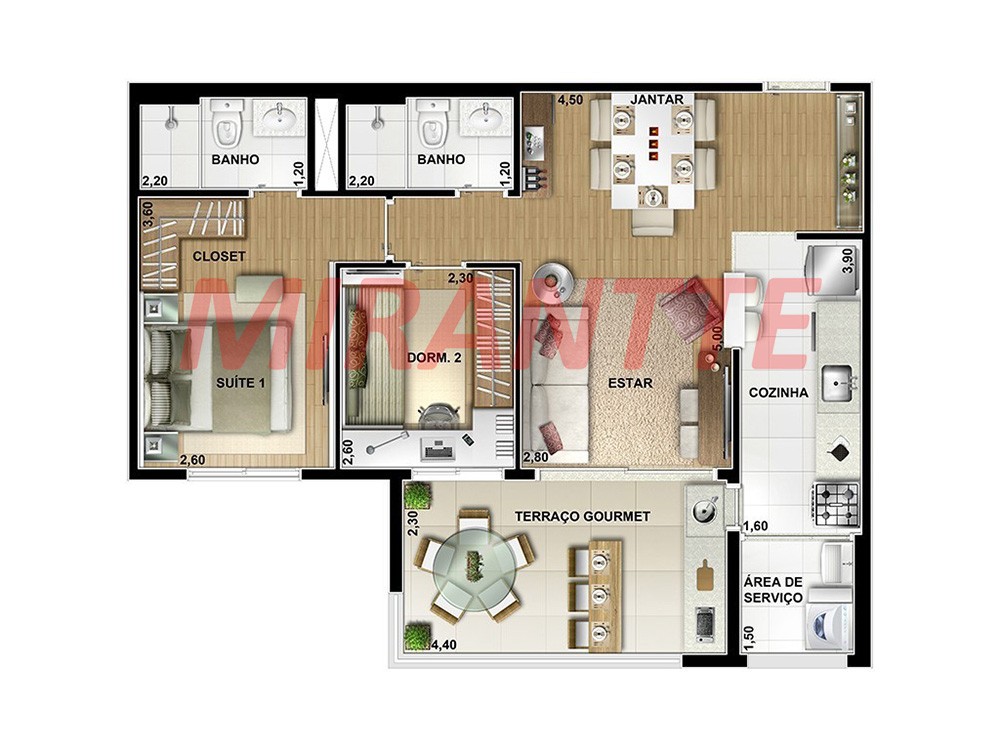 Apartamento com 3 quartos em Morumbi