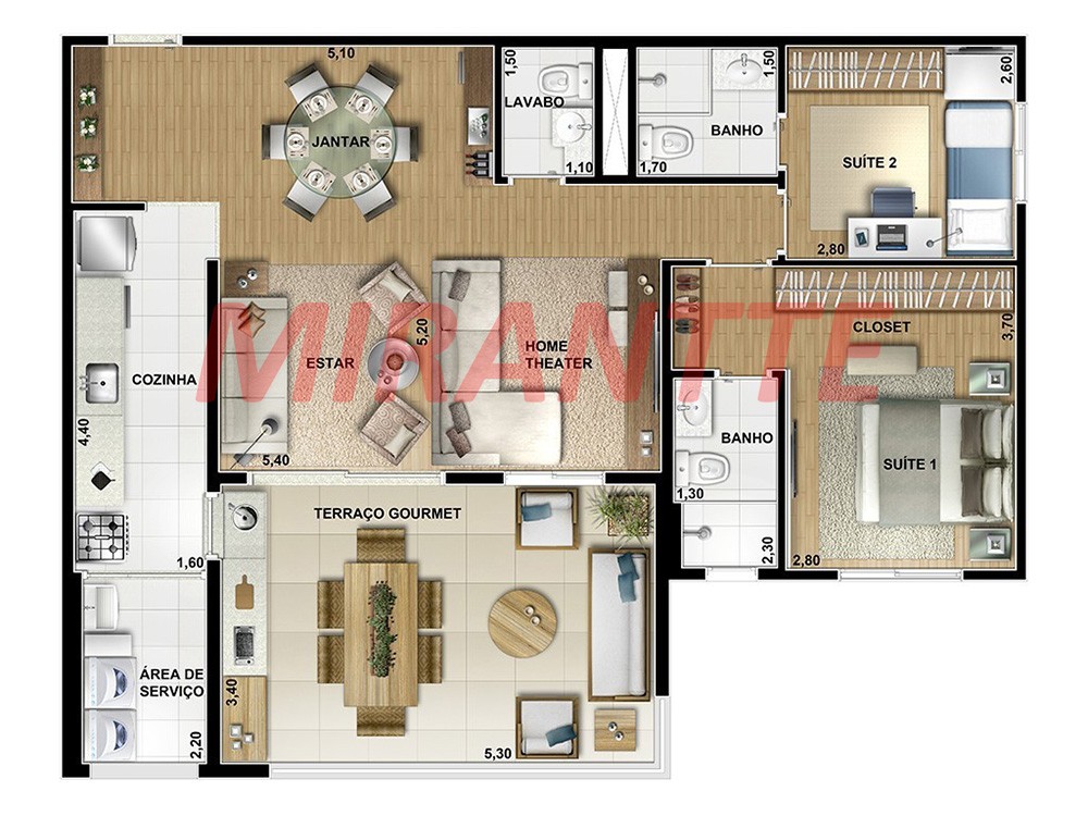 Apartamento com 3 quartos em Morumbi