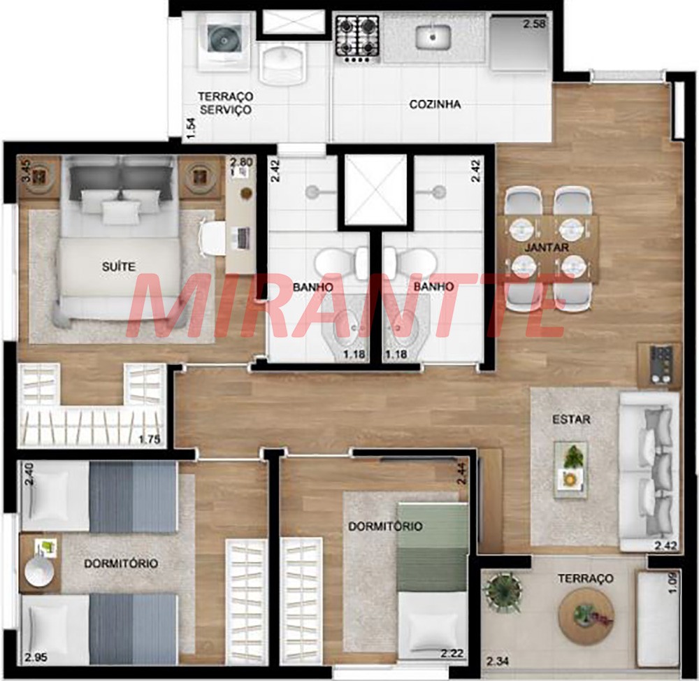 Apartamento com 2 quartos em Vila Guilherme