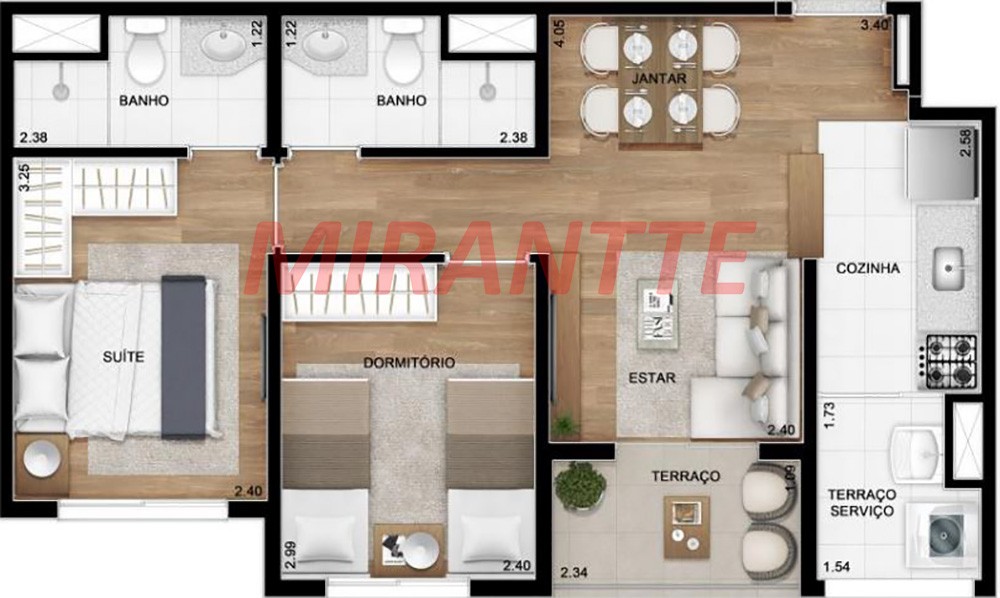 Apartamento com 2 quartos em Vila Guilherme