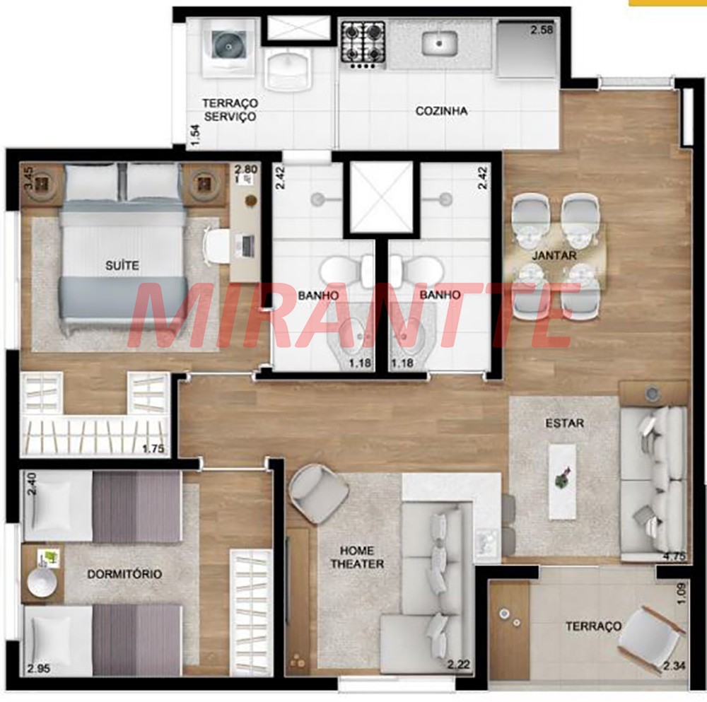 Apartamento com 2 quartos em Vila Guilherme