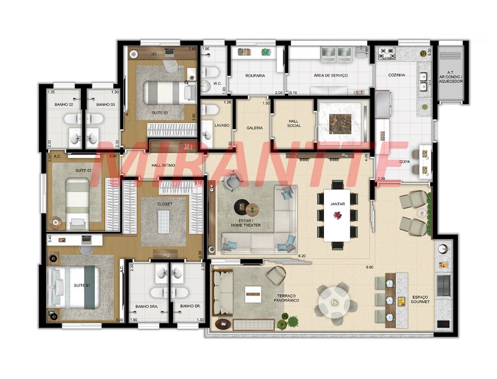 Cobertura duplex de 325m² com 3 quartos em Lapa