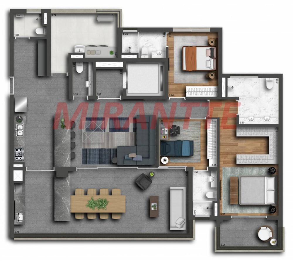 Apartamento de 173m² com 3 quartos em Alto da Boa Vista