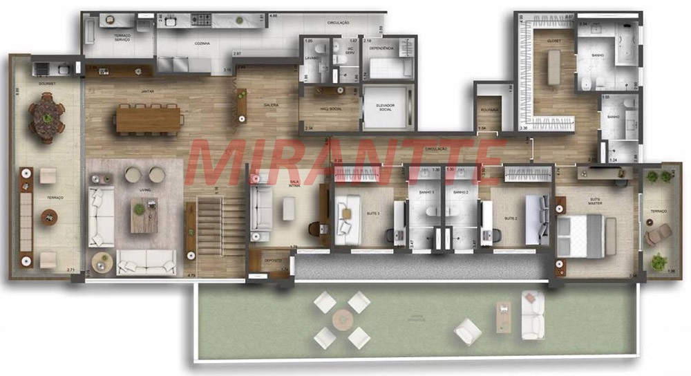 Apartamento de 278m² com 4 quartos em Jardim Paulista