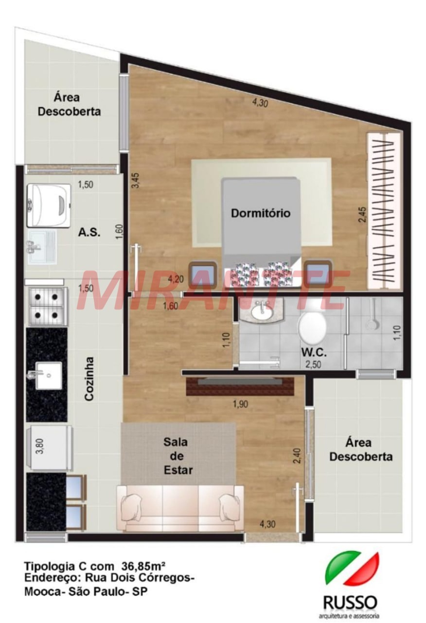 Apartamento de 35m² com 1 quartos em Jardim São Paulo
