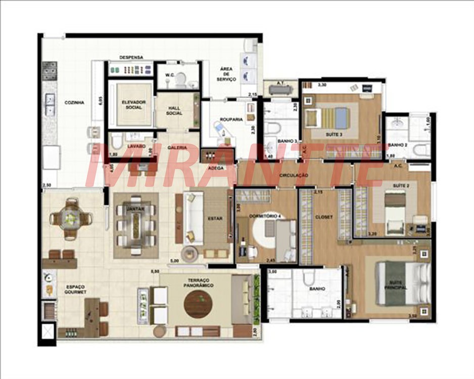 Apartamento de 68m² com 2 quartos em Vila Madalena