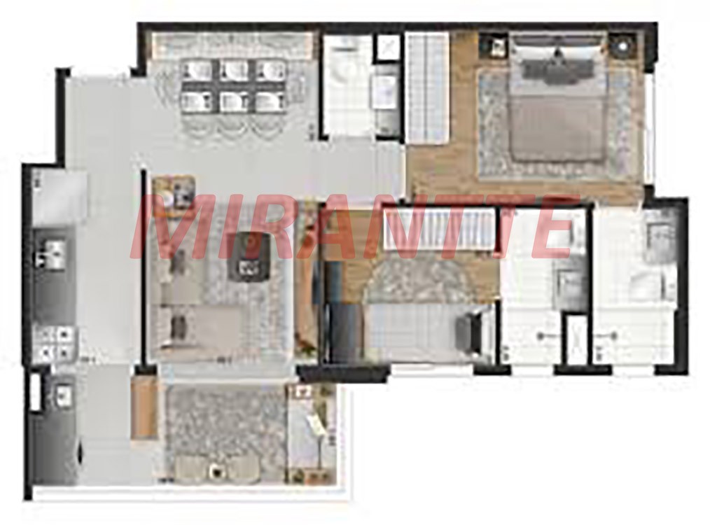 Apartamento de 57m² com 2 quartos em Indianópolis