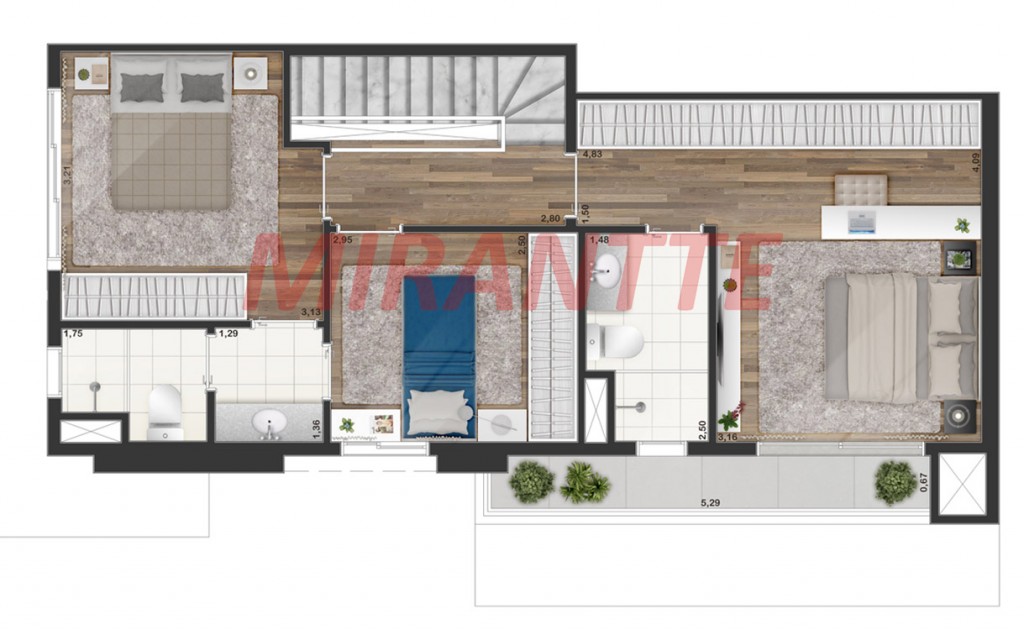 Cobertura duplex de 121m² com 3 quartos em Indianópolis
