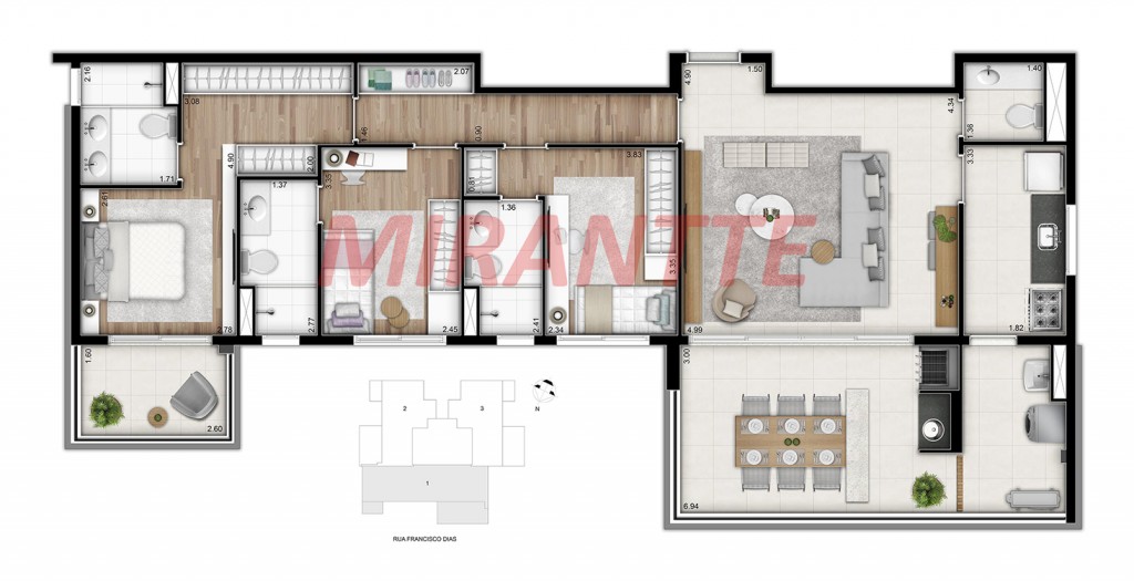 Apartamento de 120m² com 3 quartos em Bosque da Saúde