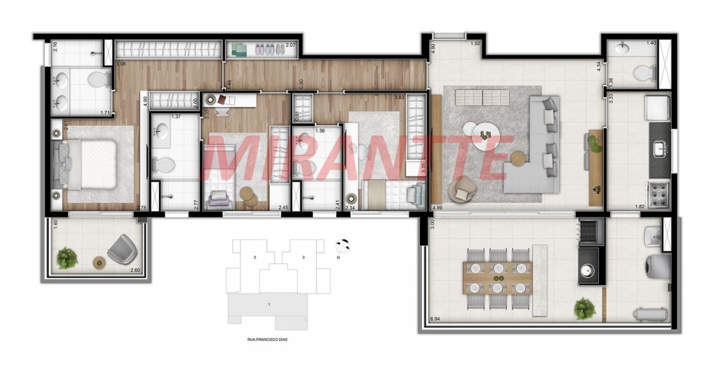 Apartamento de 120m² com 3 quartos em Bosque da Saúde