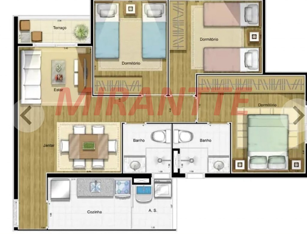 Apartamento de 65m² com 3 quartos em Vila Guilherme