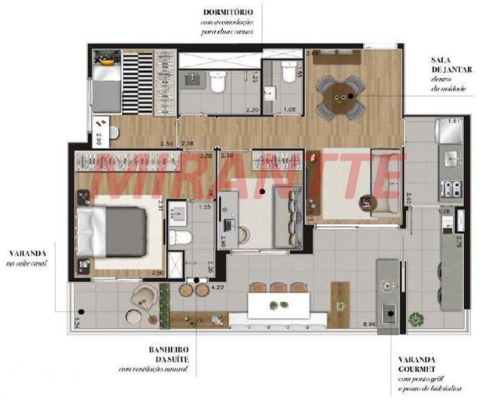 Apartamento de 88m² com 3 quartos em Vila Madalena