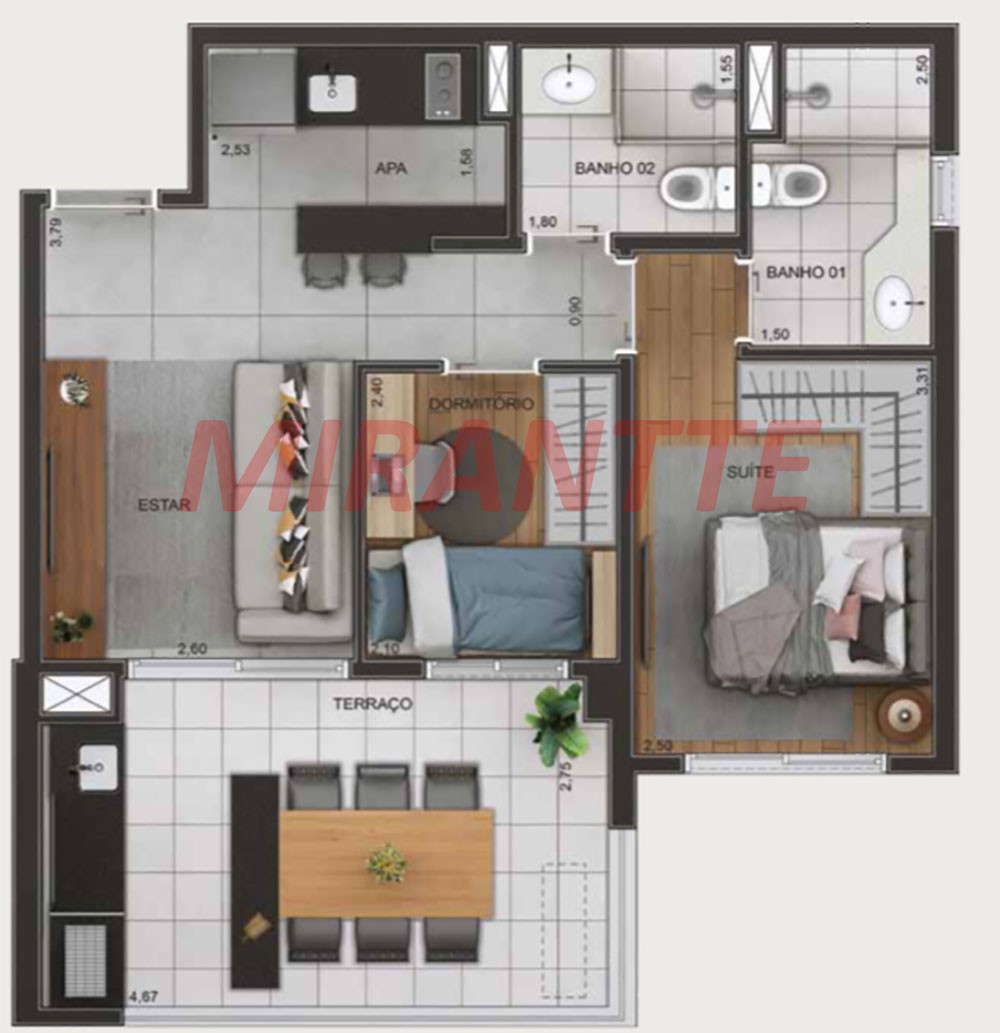 Apartamento com 1 quartos em Macedo