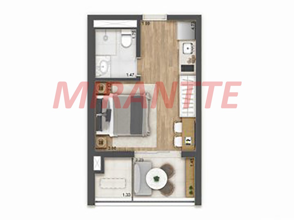 Apartamento de 37m² com 1 quarto em Tucuruvi