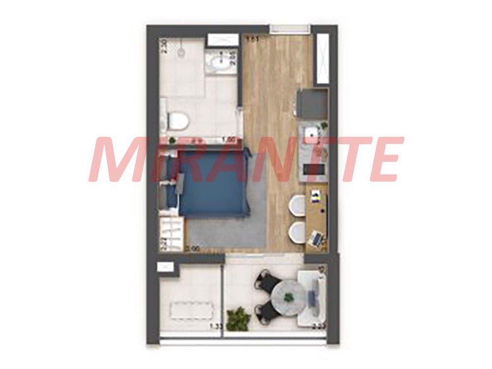 Apartamento de 37m² com 1 quarto em Tucuruvi