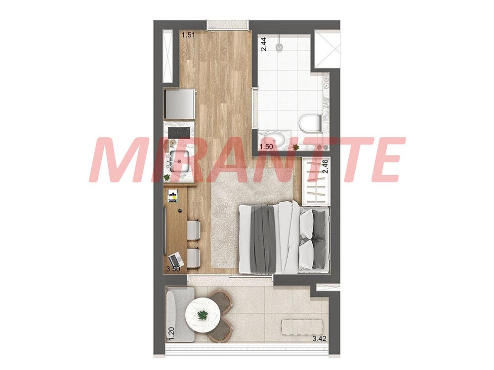 Apartamento de 37m² com 1 quarto em Tucuruvi