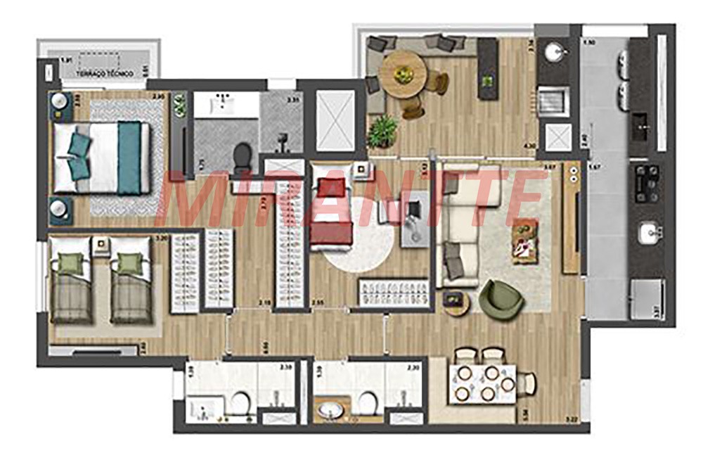Apartamento de 98m² com 31 quartos em Pinheiros