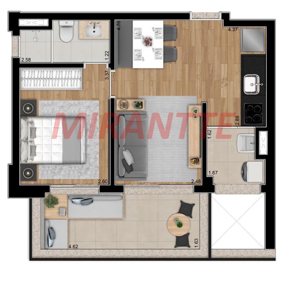 Apartamento de 73m² com 2 quartos em Pinheiros