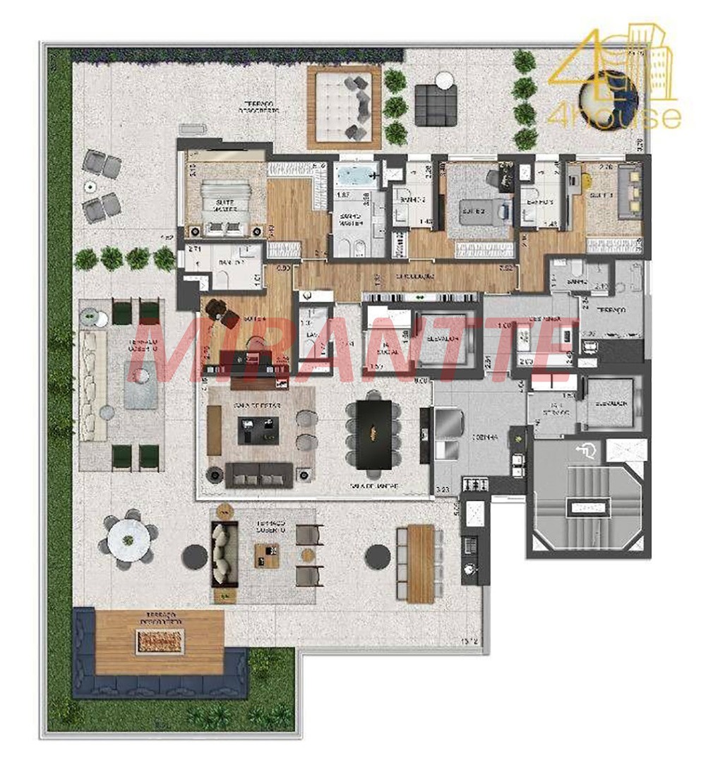 Cobertura duplex de 388m² com 4 quartos em Vila Nova Conceição