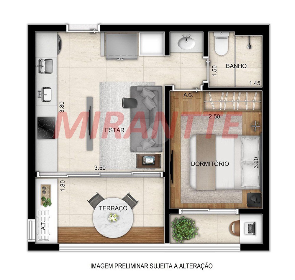 Apartamento de 38m² com 1 quarto em Vila Mariana