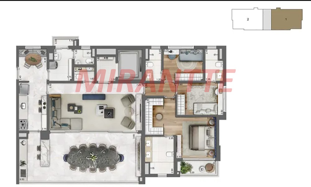 Apartamento de 166m² com 3 quartos em Campo Belo