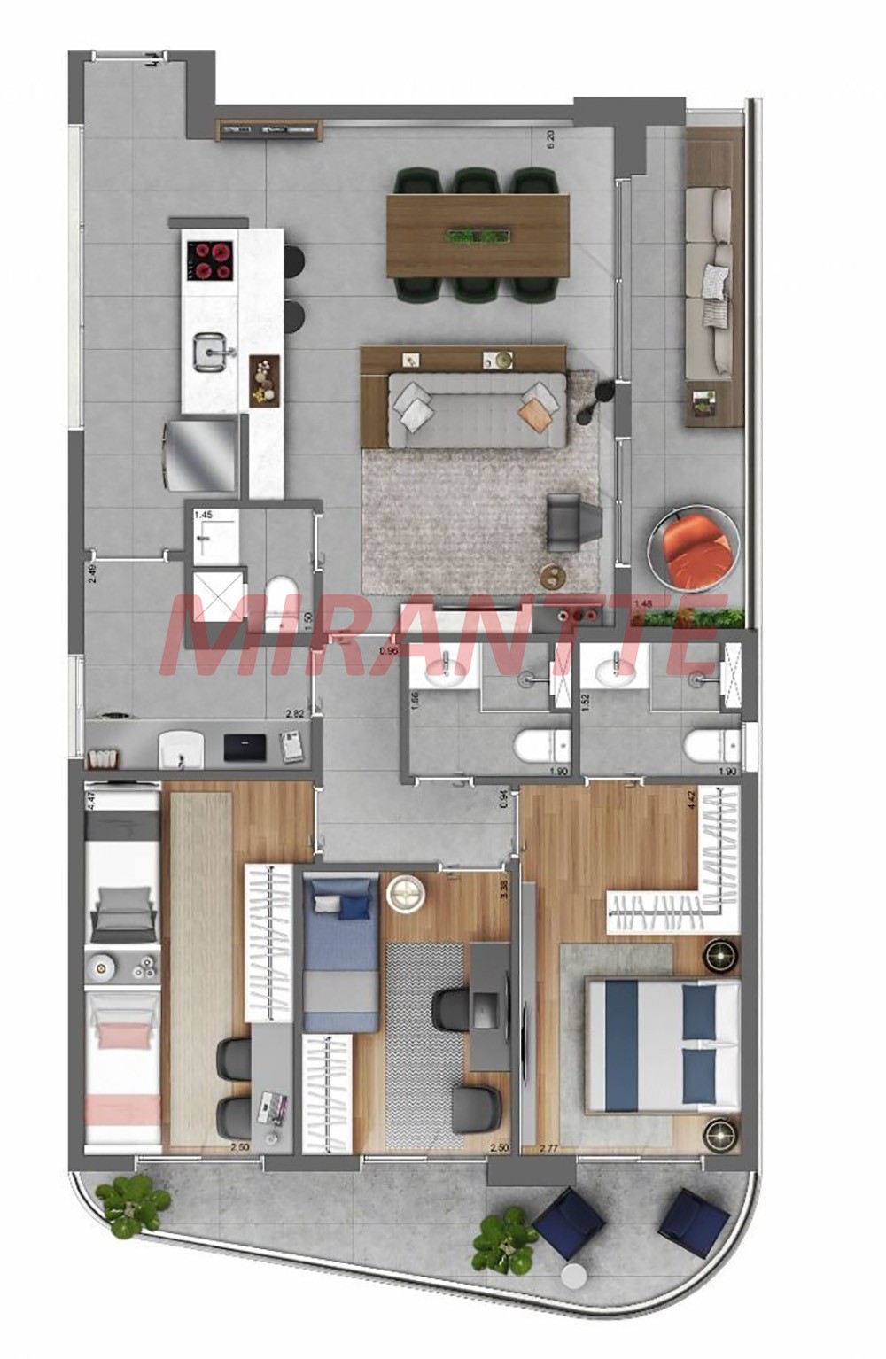 Apartamento de 117m² com 3 quartos em República