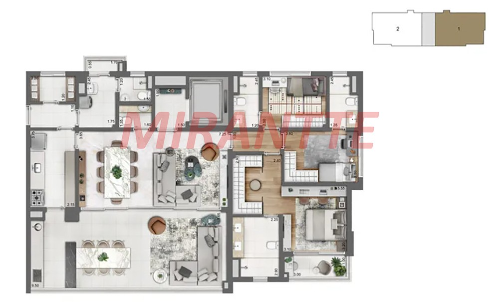 Apartamento de 166m² com 3 quartos em Campo Belo