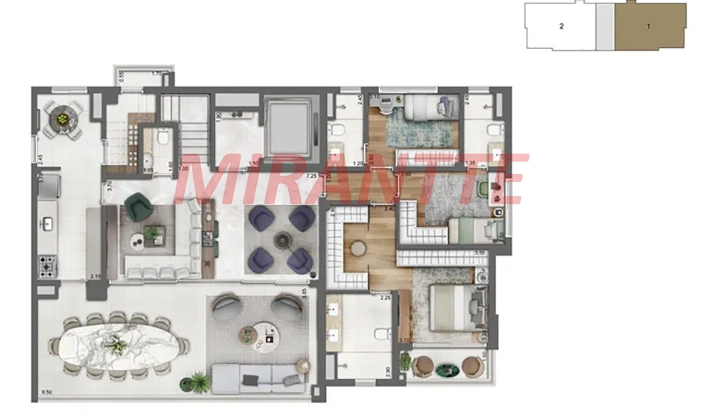 Apartamento de 166m² com 3 quartos em Campo Belo