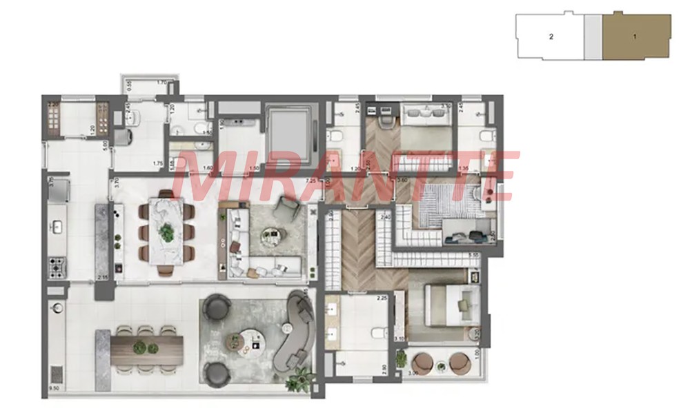 Apartamento de 166m² com 3 quartos em Campo Belo