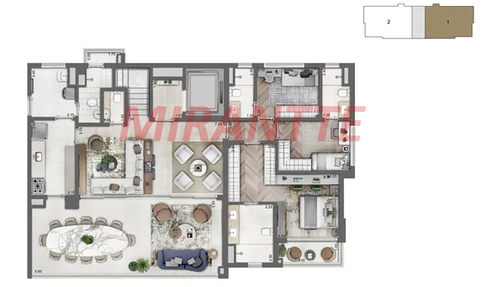 Apartamento de 166m² com 3 quartos em Campo Belo