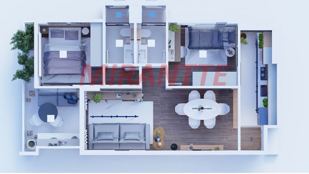 Apartamento de 56m² com 2 quartos em Parada Inglesa