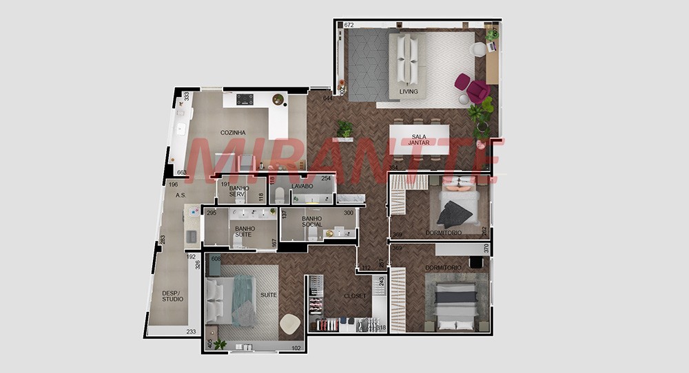 Apartamento de 185m² com 3 quartos em Jardim Paulista