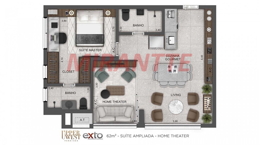 Apartamento de 85m² com 3 quartos em Perdizes