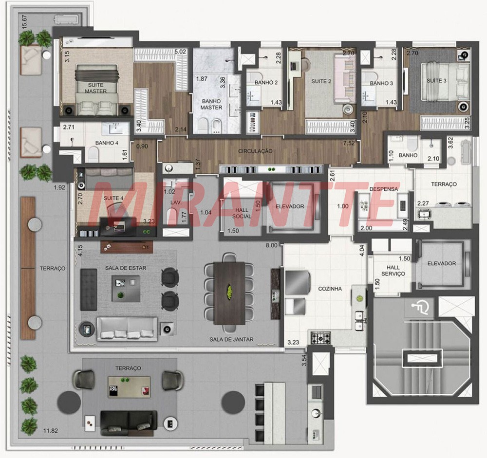 Apartamento de 248m² com 3 quartos em Vila Nova Conceição