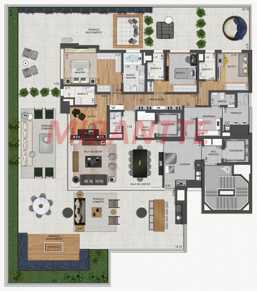 Apartamento de 248m² com 3 quartos em Vila Nova Conceição