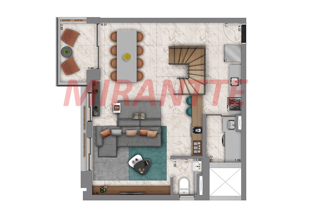 Apartamento de 63m² com 1 quarto em Pinheiros