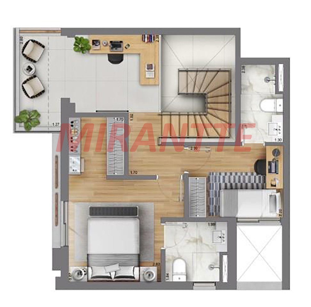 Apartamento de 63m² com 1 quarto em Pinheiros