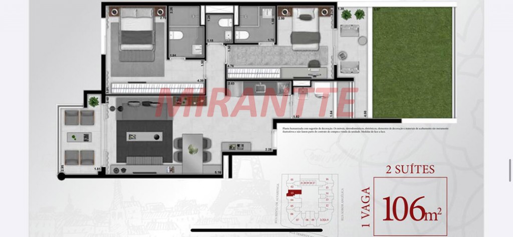 Apartamento de 106m² com 2 quartos em Santana