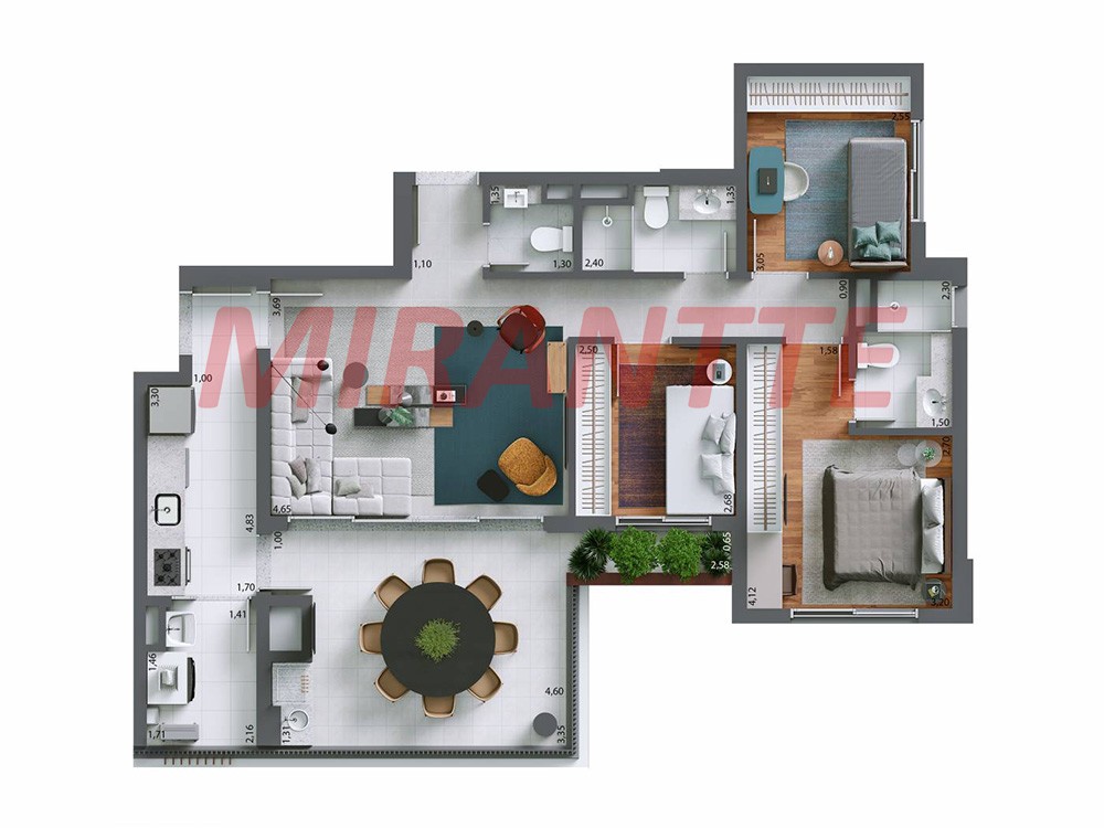 Apartamento de 100m² com 3 quartos em Perdizes