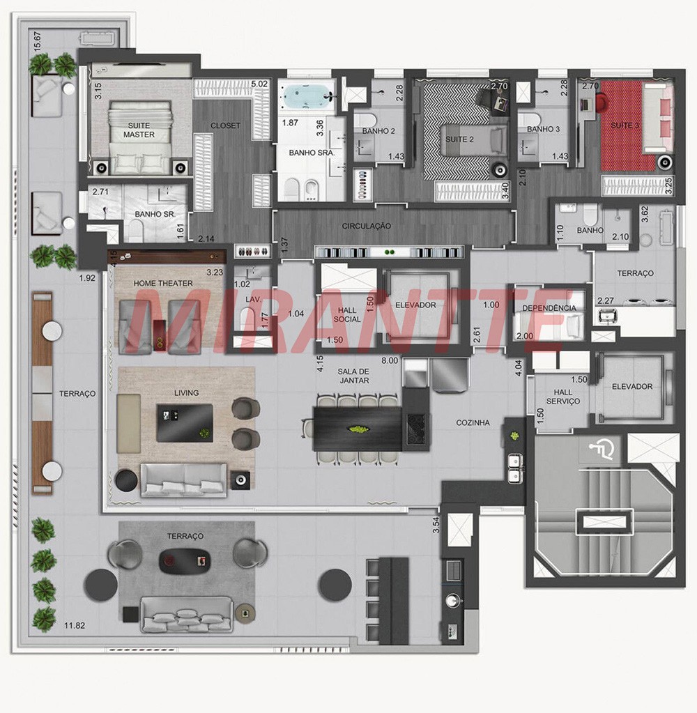 Apartamento de 251m² com 3 quartos em Vila Nova Conceição